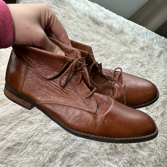 Steve Madden Stingrei Brown Leather Foldover Ankle Boots Size 9 - Picture 12 of 12